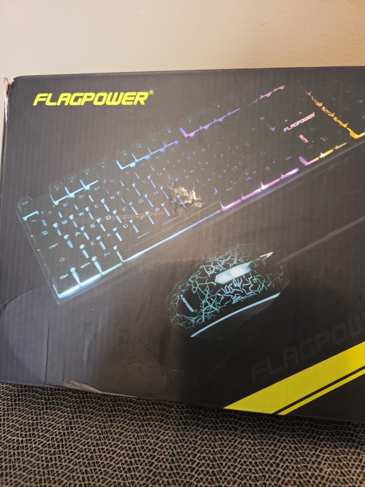 Flagpower Gaming Keyboard And Mouse Combo, New