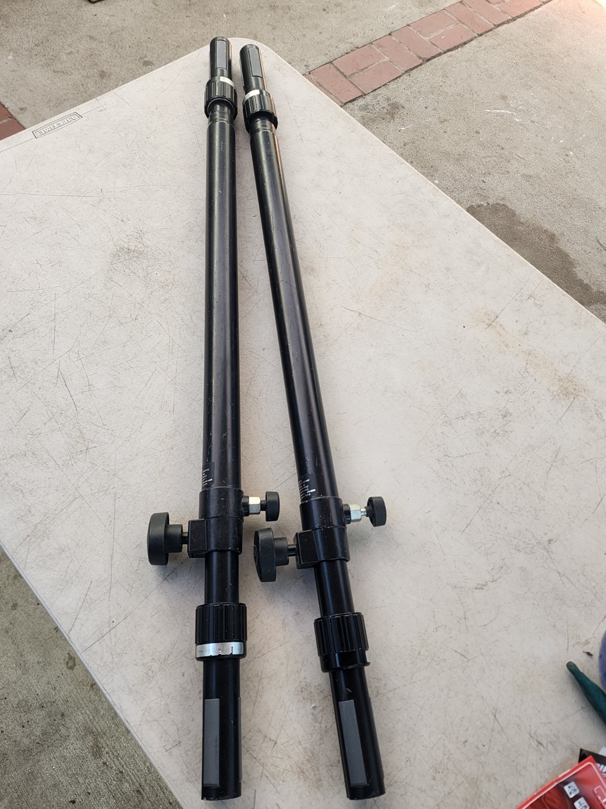 2-DAS DAS-TSP-1 Branded Telescoping Steel Ring Lock Subwoofer Speaker Poles Used