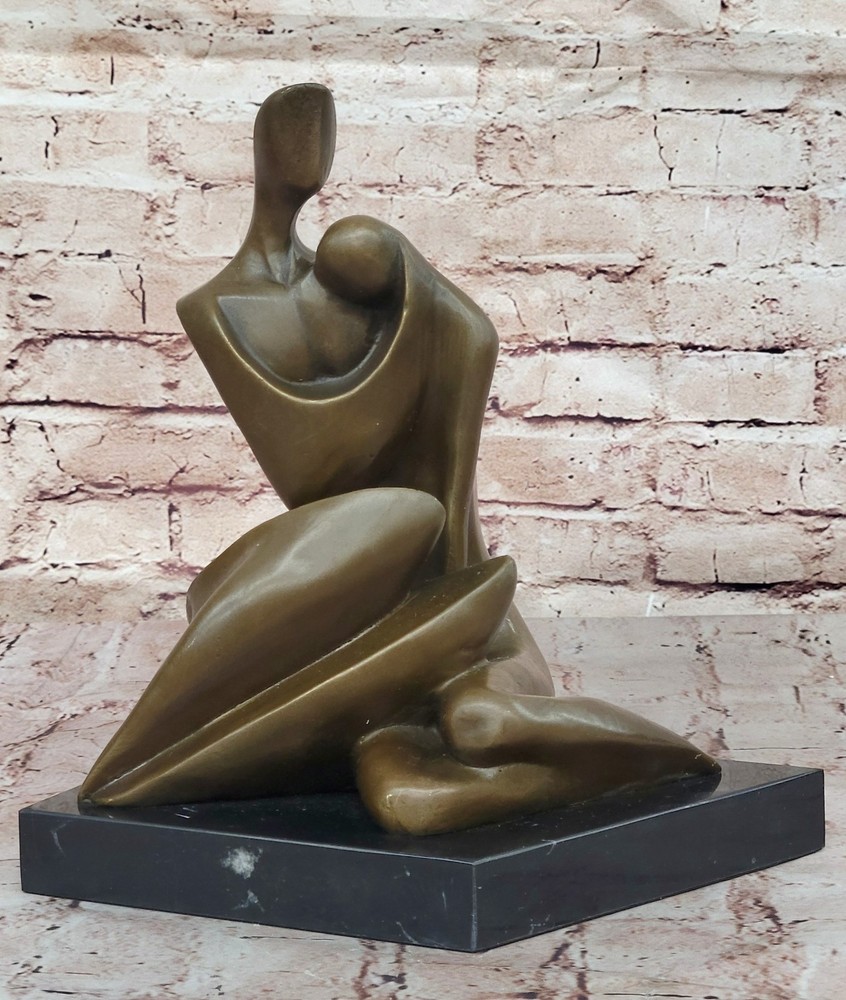 100% Solid Bronze Abstract Couple Holding Each Other by Lost Wax Method Artwork