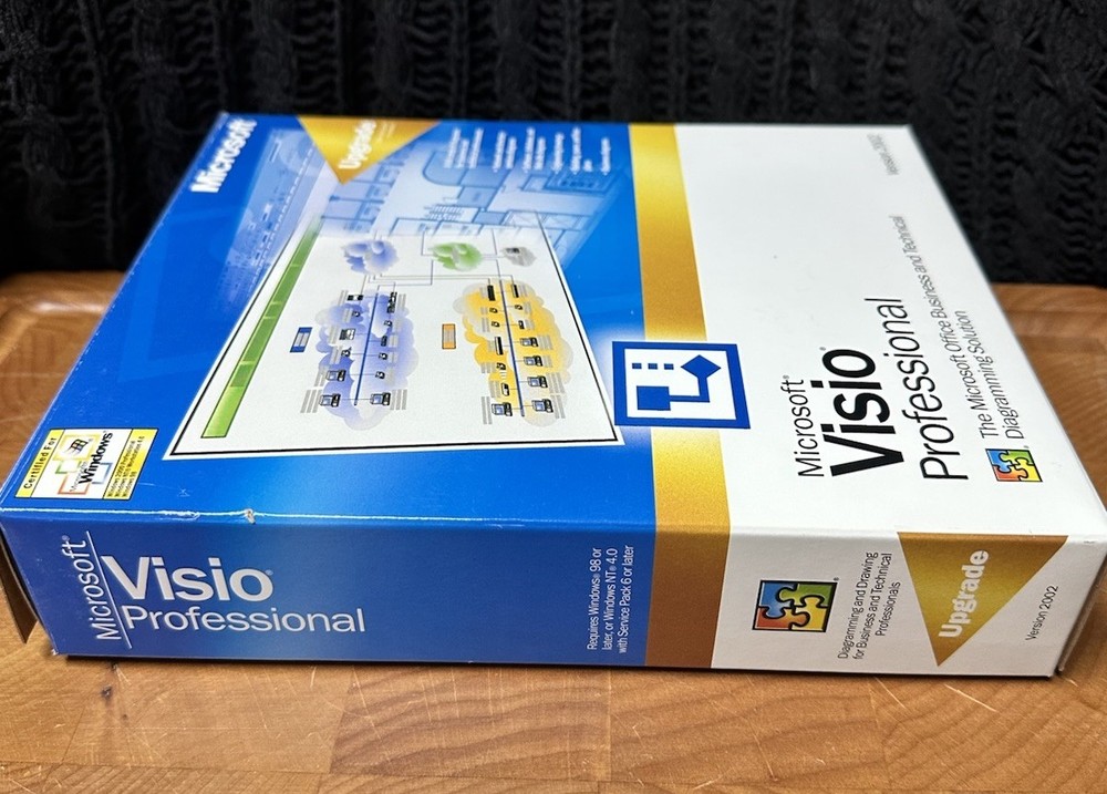 VINTAGE - Microsoft Visio Professional Version 2002 -Big Box Software PC Windows