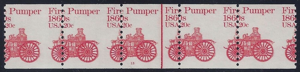 1908 - 20c Nice Misperf Error / EFO PNC5 #13 "Fire Pumper" Mint NH