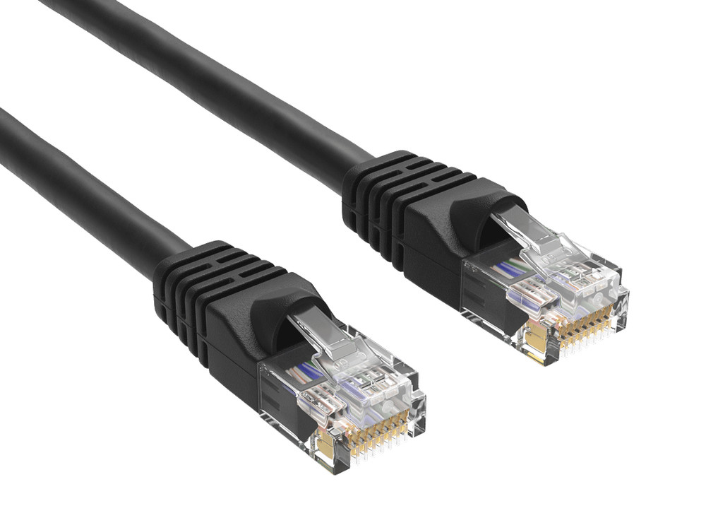 14ft Cat5e UTP Ethernet Network Patch Cable Snagless 24AWG Bare Copper, Black