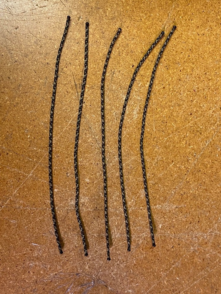 5 Pc. PACK BCY #24 - 7" CAMO Archery Bow String RELEASE D LOOP CORD MATERIAL USA