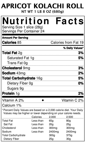 Apricot Filled Kolachi Roll