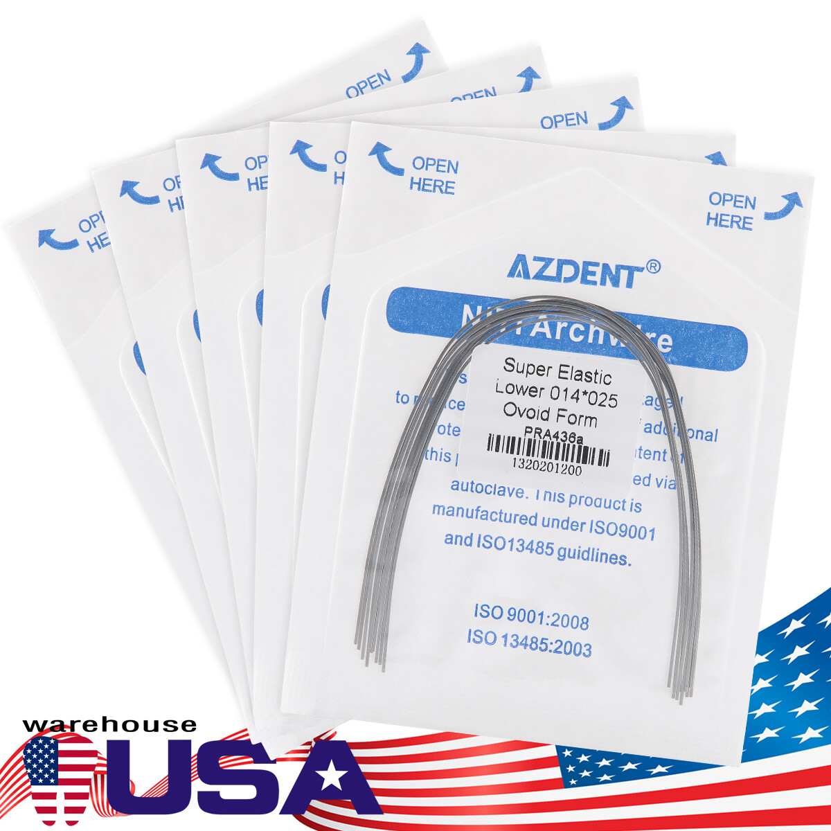 ortodoncia dental súper elástica niti arco cables Forma ovoide rectangular