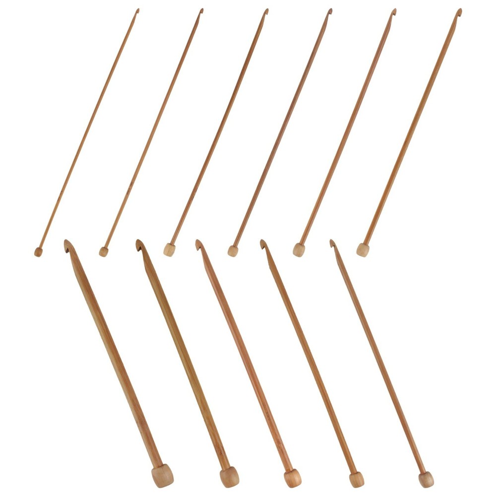 JubileeYarn Bamboo Crochet Hooks Set - 9.5" - 11pc