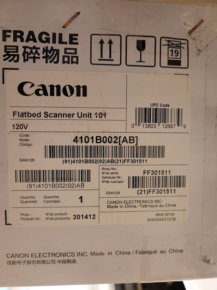 Canon ImageFormula Flatbed Scanner Unit 101 Canon 4101B002 Doc Scanner NEW