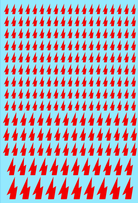 A6 - Red Lightning Bolts Transfer Sheet