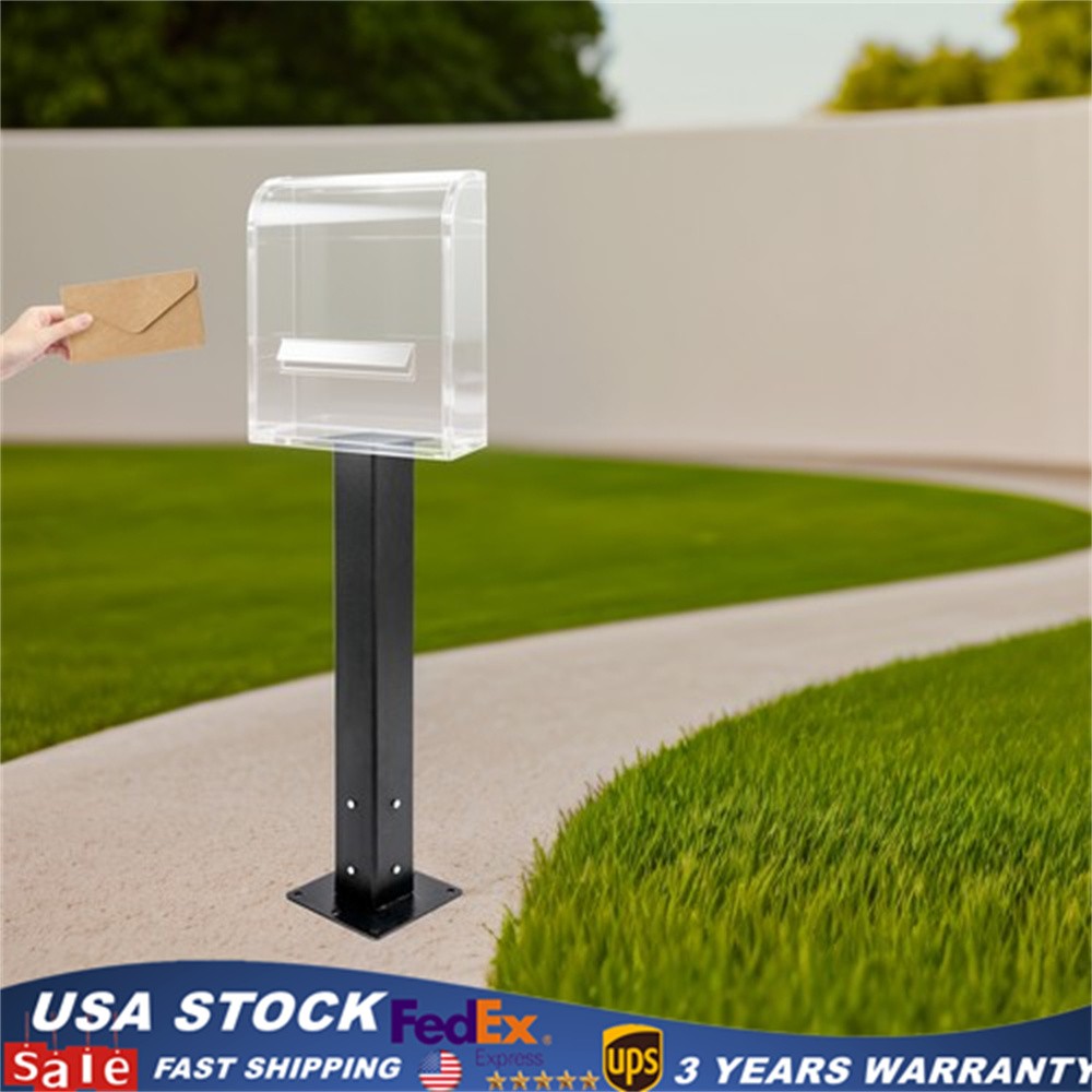 Mailbox Post w/ Base Carbon Steel Mailbox Mounting Post Mailbox Post for Outside