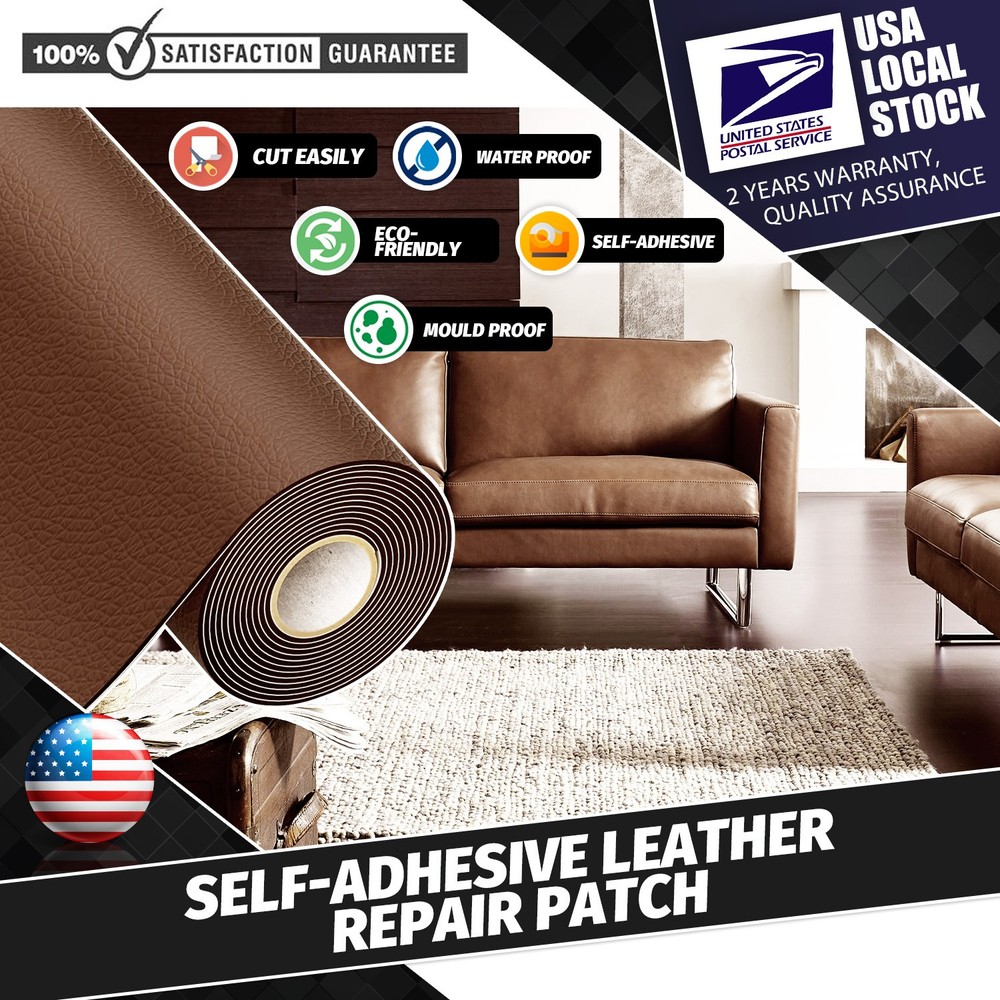 Self Adhesive Brown multi-size Leather Repair Patch Kit For Car seat Couch Sofas