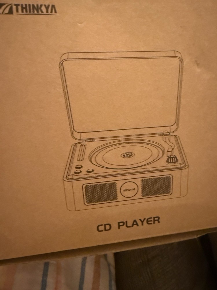 THINKYA CD Player Bluetooth Receive Stereo Speakers White Open Box