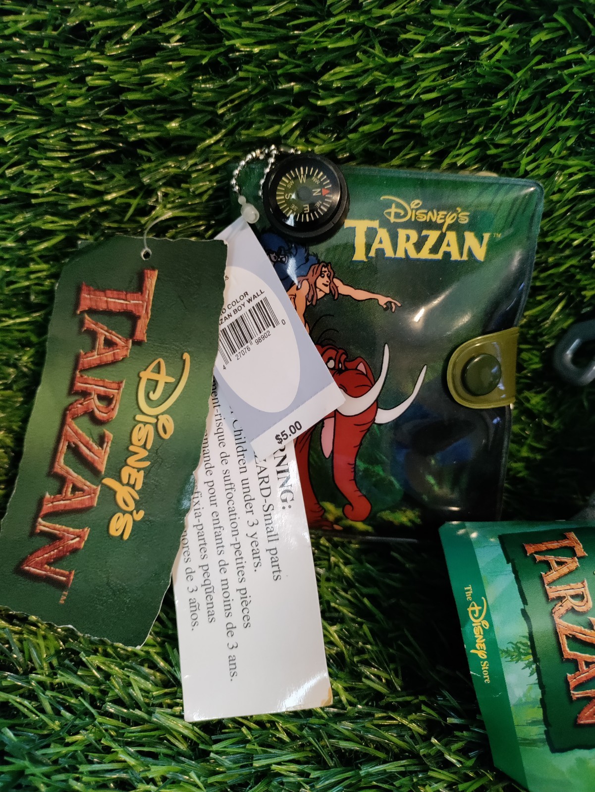 Disney Tarzan Boys Wallet with Compass NEW with tag UNUSED & Terk Keychain Plush