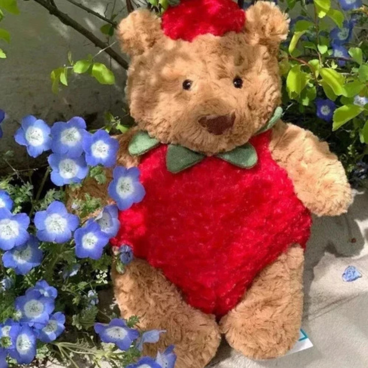 NWT Jellycat Bartholomew Bear Strawberry Doll Toy Soft Cuddly Toy With dust bag