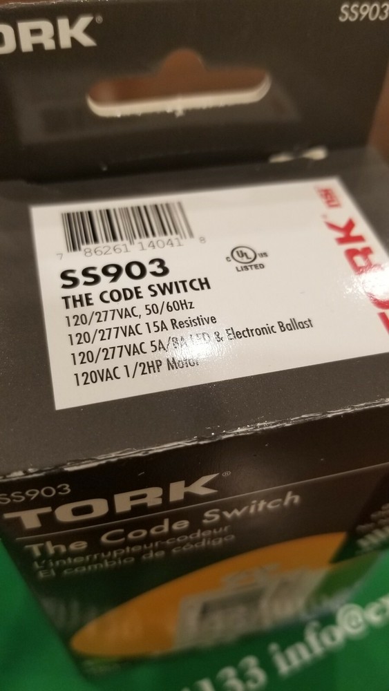 🔴(QTY 2) Tork SS903 Digital In-Wall Timer Switch White Code Override ‼️