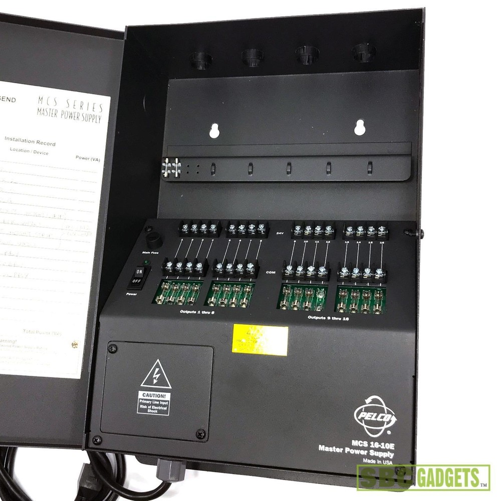 Pelco 120AC Master Power Supply (Model: MCS16-10E)