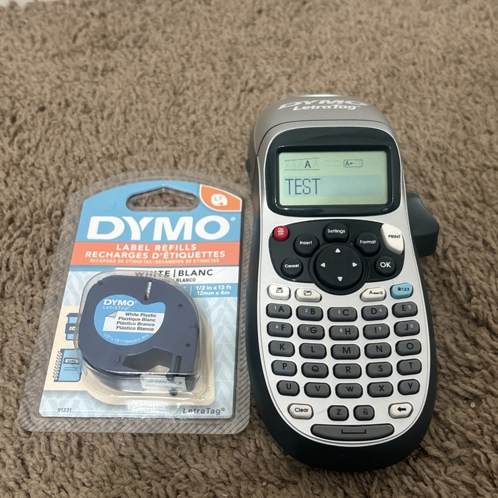 Dymo Letra Tag LT-100 Label Maker & Printer Portable Thermal Printer Plus Refill