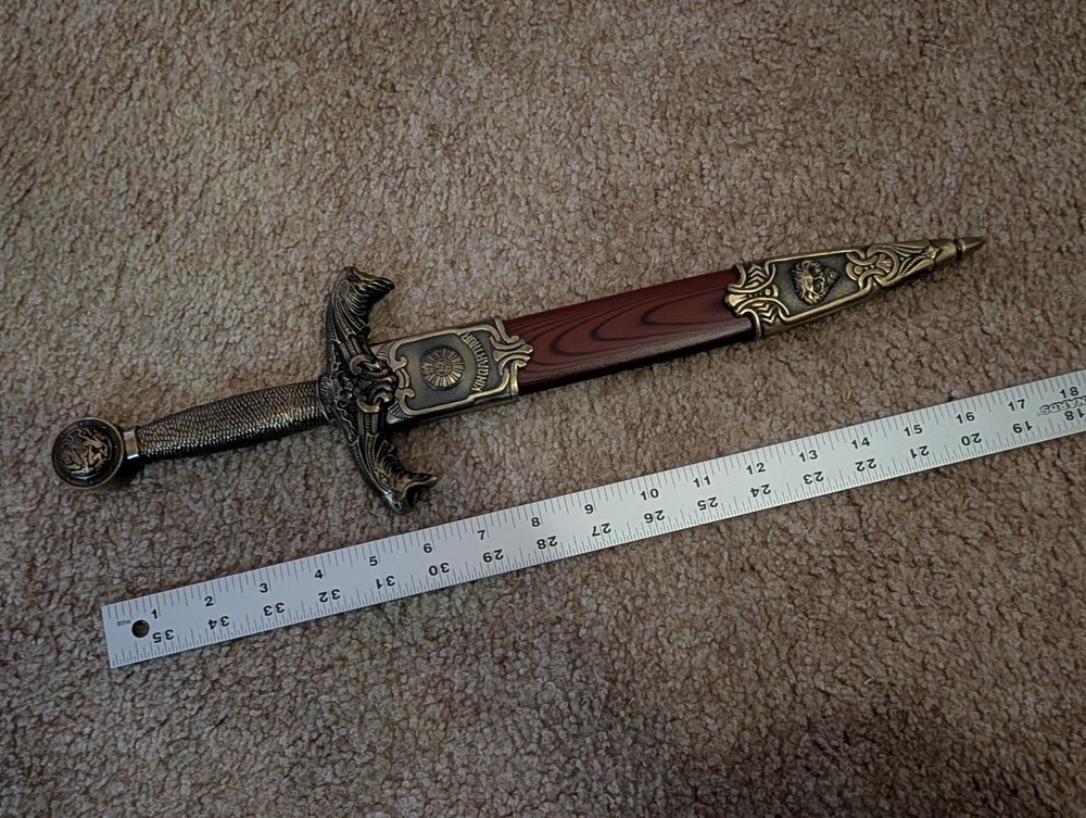 King Arthur's double edged stainless Dagger with scabbard