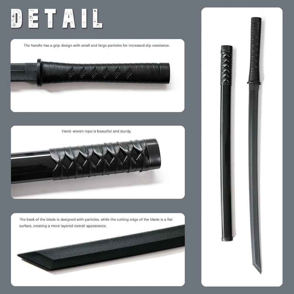 RTCT Katana Sword Polypropylene Training Samurai Sword 2-Piece Set with Displ...