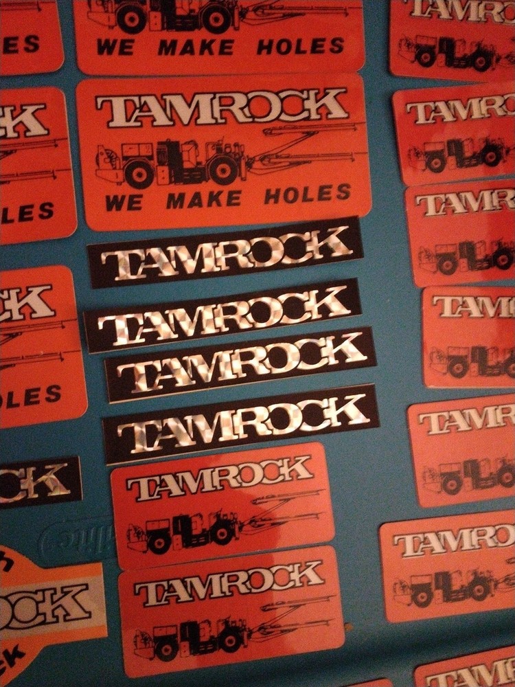 40 Vintage Rare Tamrock Mining Stickers