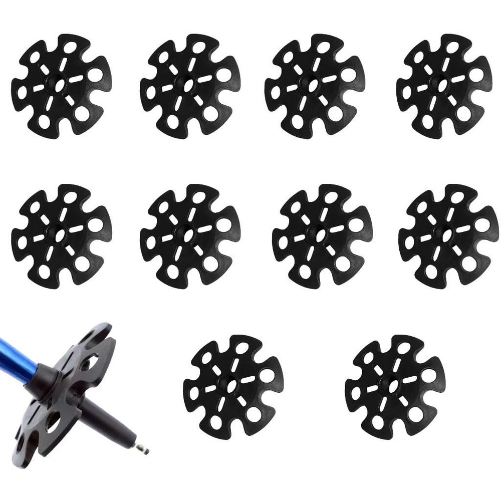 Trekking Pole Mud Ski Baskets Snowflake Replacement Set of 10