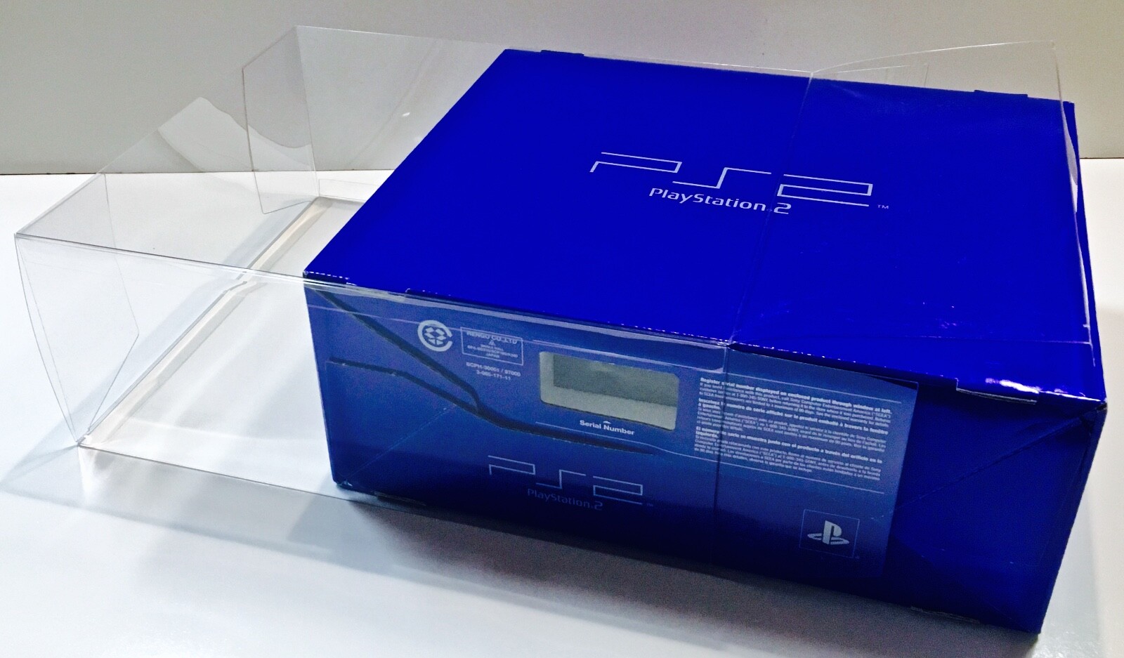 1 Console Box Protector For PLAYSTATION 2 PS2 FAT Blue Box Size Display Case
