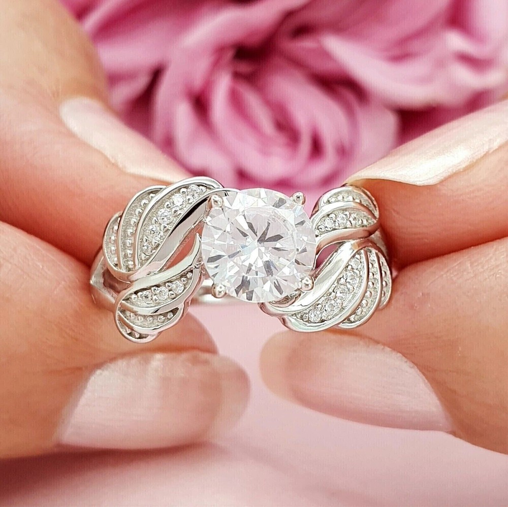 3.10 Ct Lab-Created Round Cut White Diamond Wedding Ring 925 Sterling Silver