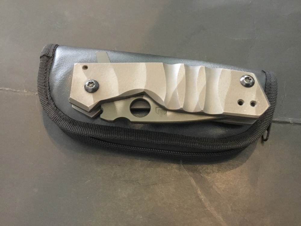 Custom Crusader Forge Titantium Flipper Folder Knife