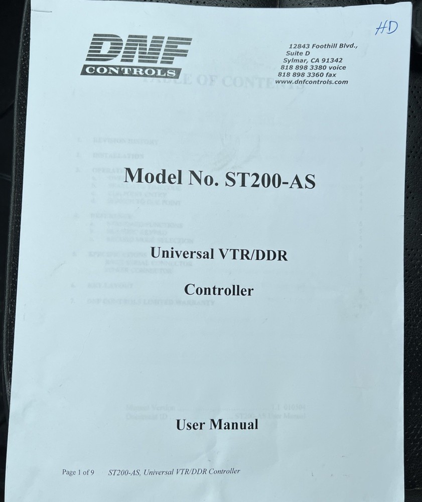 DNF Industries Universal VTR Controller ST200-AS