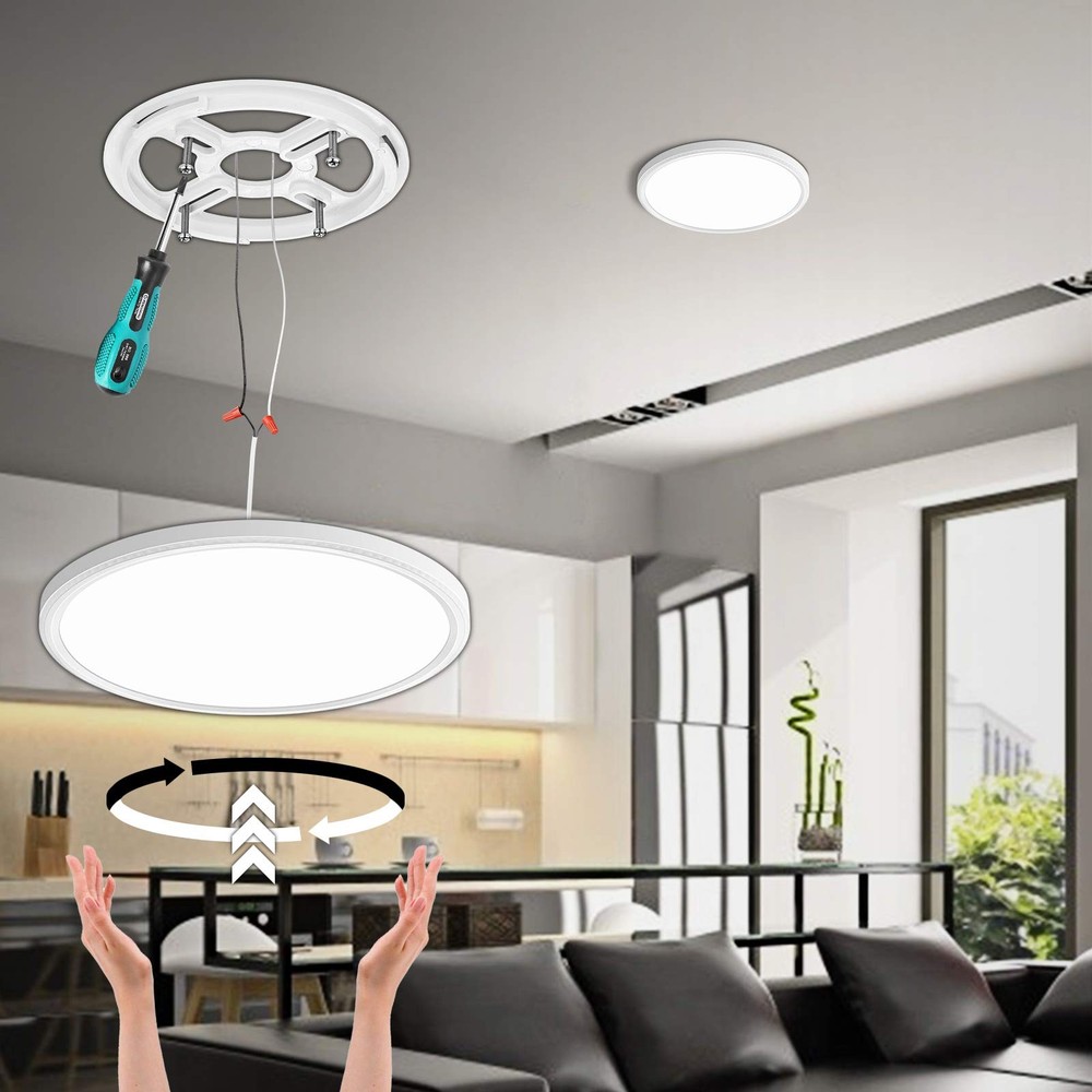 2 Pack Dimmable LED Flush Mount Ceiling Light 12in 28W 3100lm Smart App Control