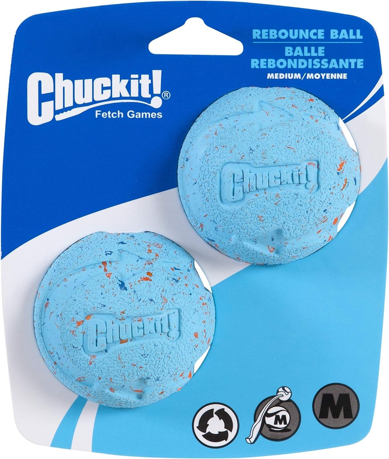 ChuckIt Eco Friendly Rebounce Ball Fetch and Play Medium Dog Toy 2-Pack