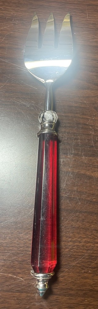 Lenox Holiday Cold Meat ~Serving Fork~Red Handle 11”