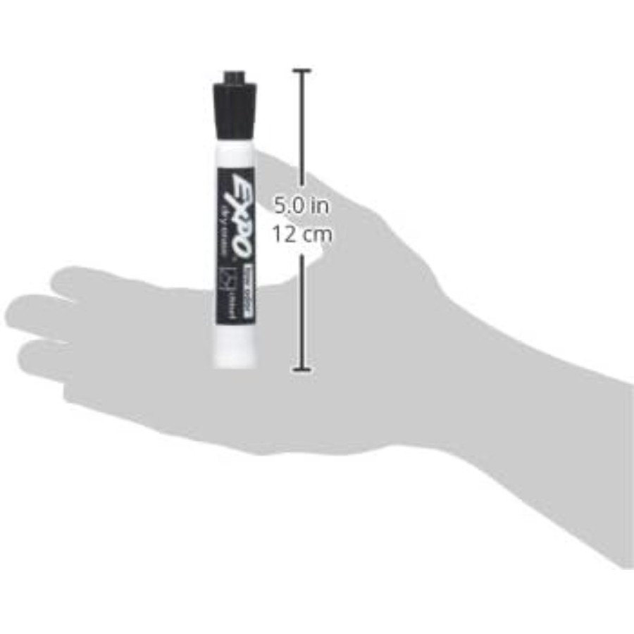 Dry Erase Markers, Low Odor Ink, Black, Chisel Tip, 12 Count