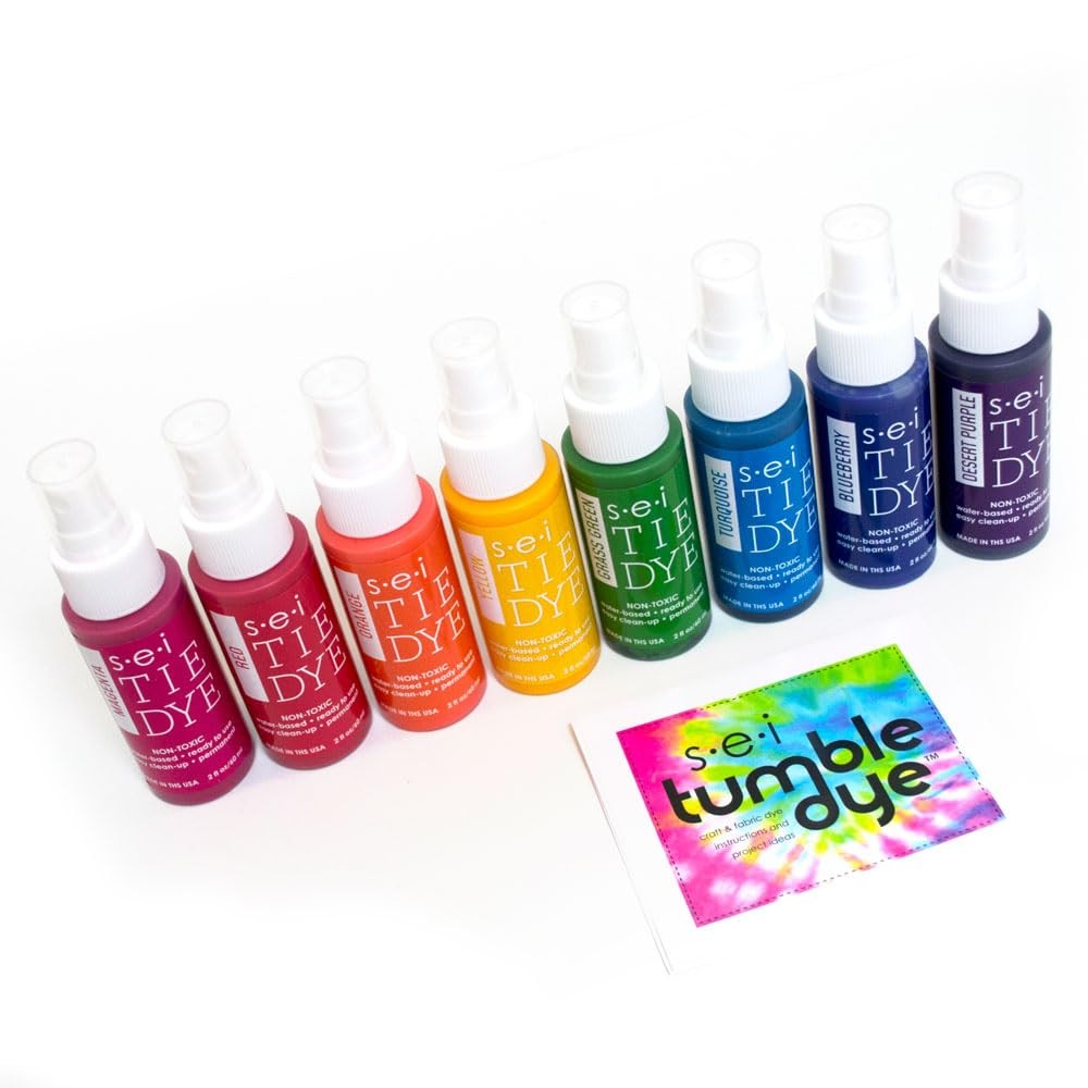 SEI 8 Pack Classic Tie Dye Spray Kit, Tye Dye Kits for Large Groups, Pre-Mixe...