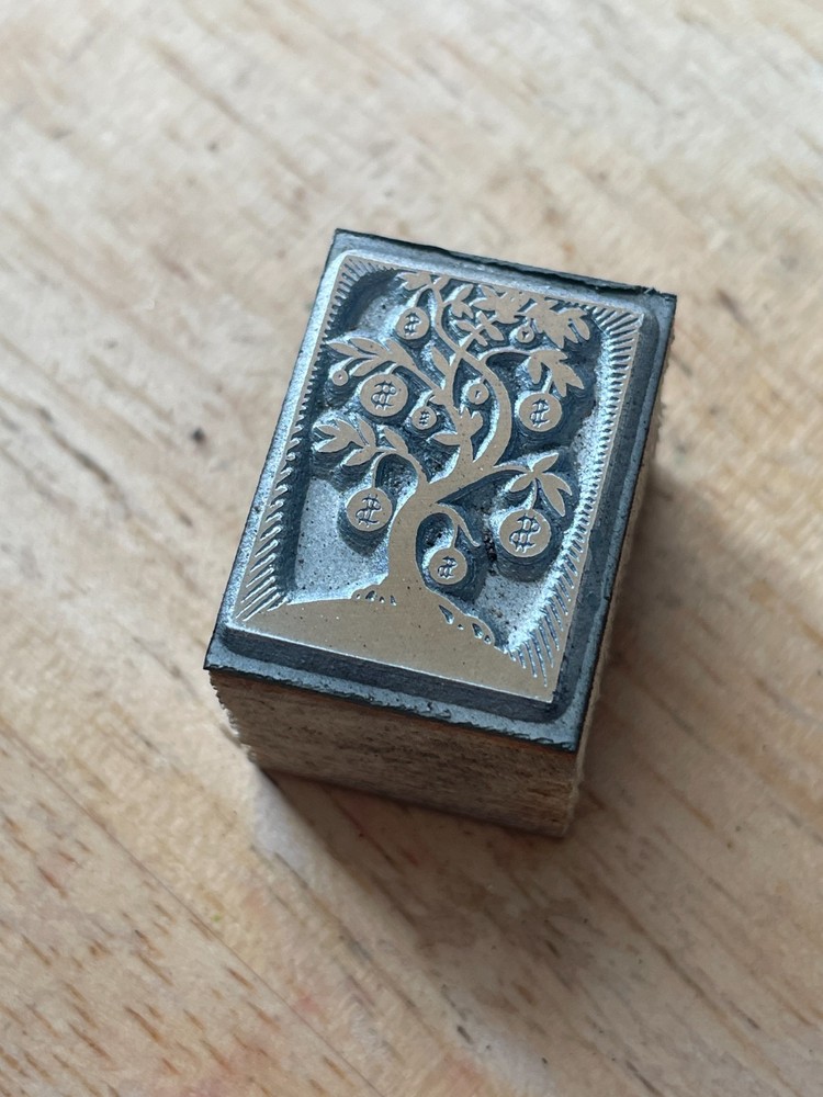 Printing Letterpress Printers Block Small Fruit Tree (523)