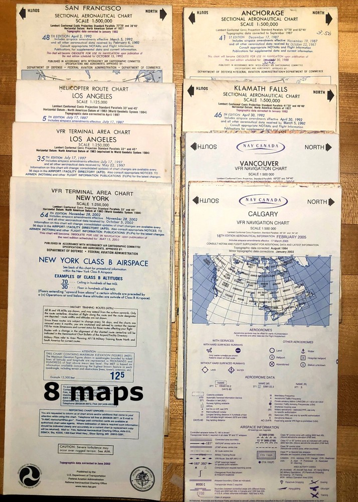 Eight Aeronautical Maps from the 1990's
