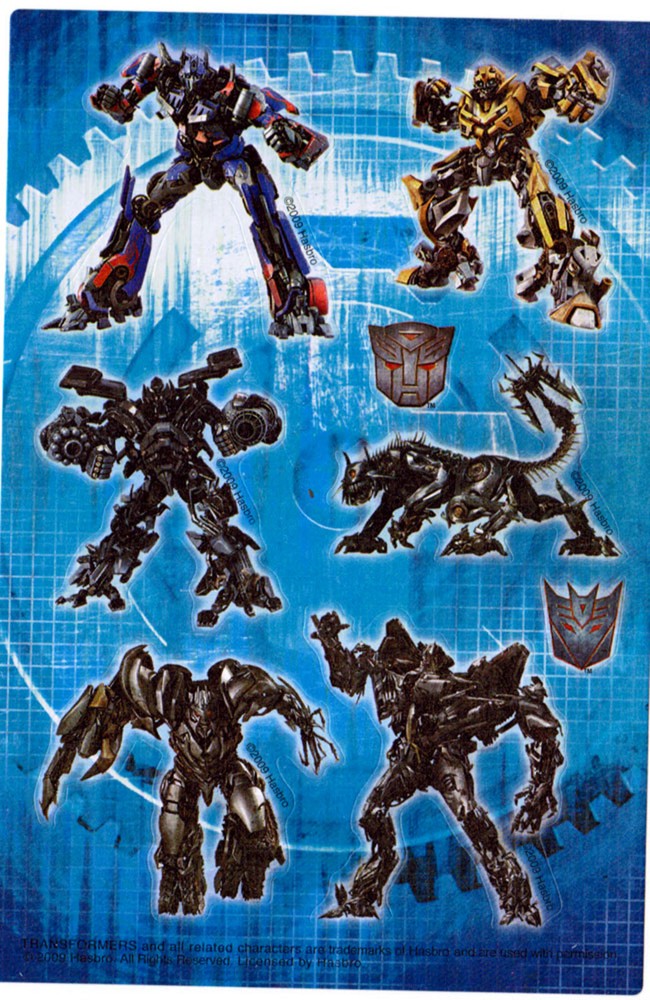 TRANSFORMERS 3 Sheets Stickers! Optimus Prime Bumblebee Megatron