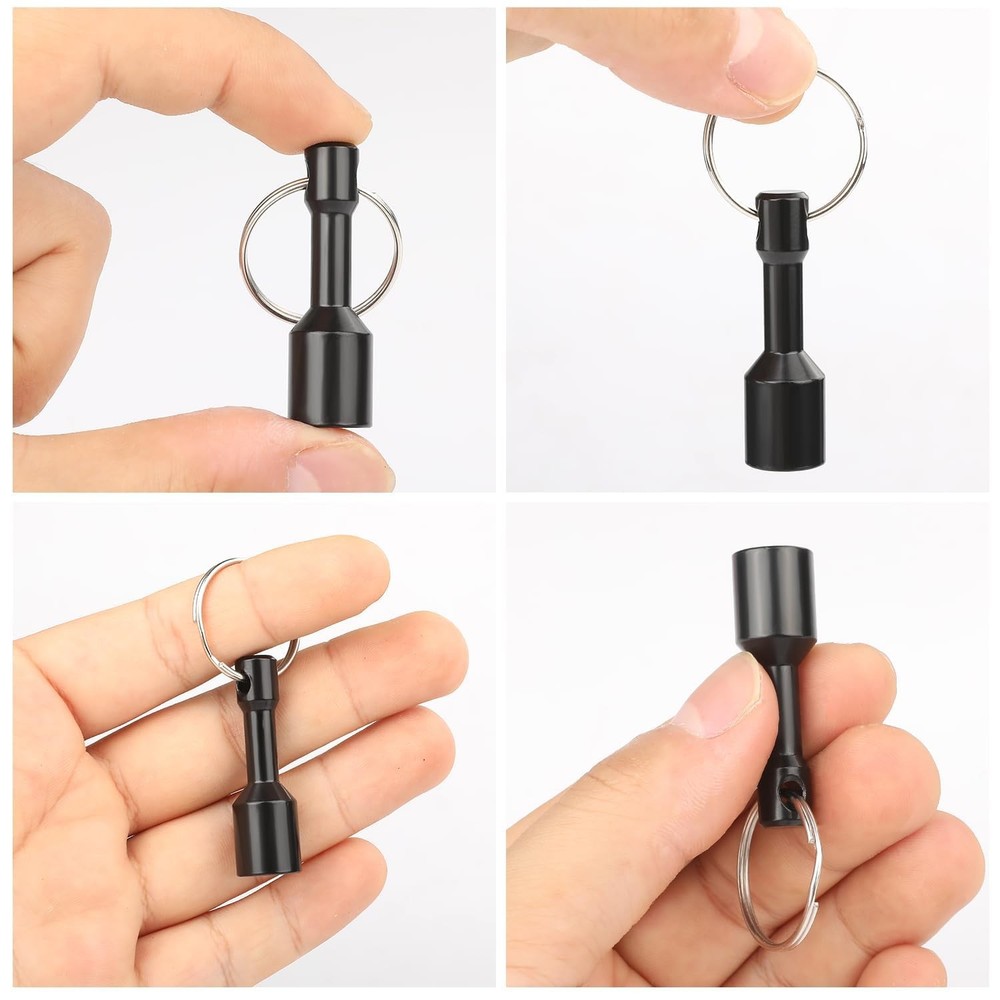 TRYMAG N52 Keychain Magnets for Testing Brass, 2 Pack Black 2Pcs,