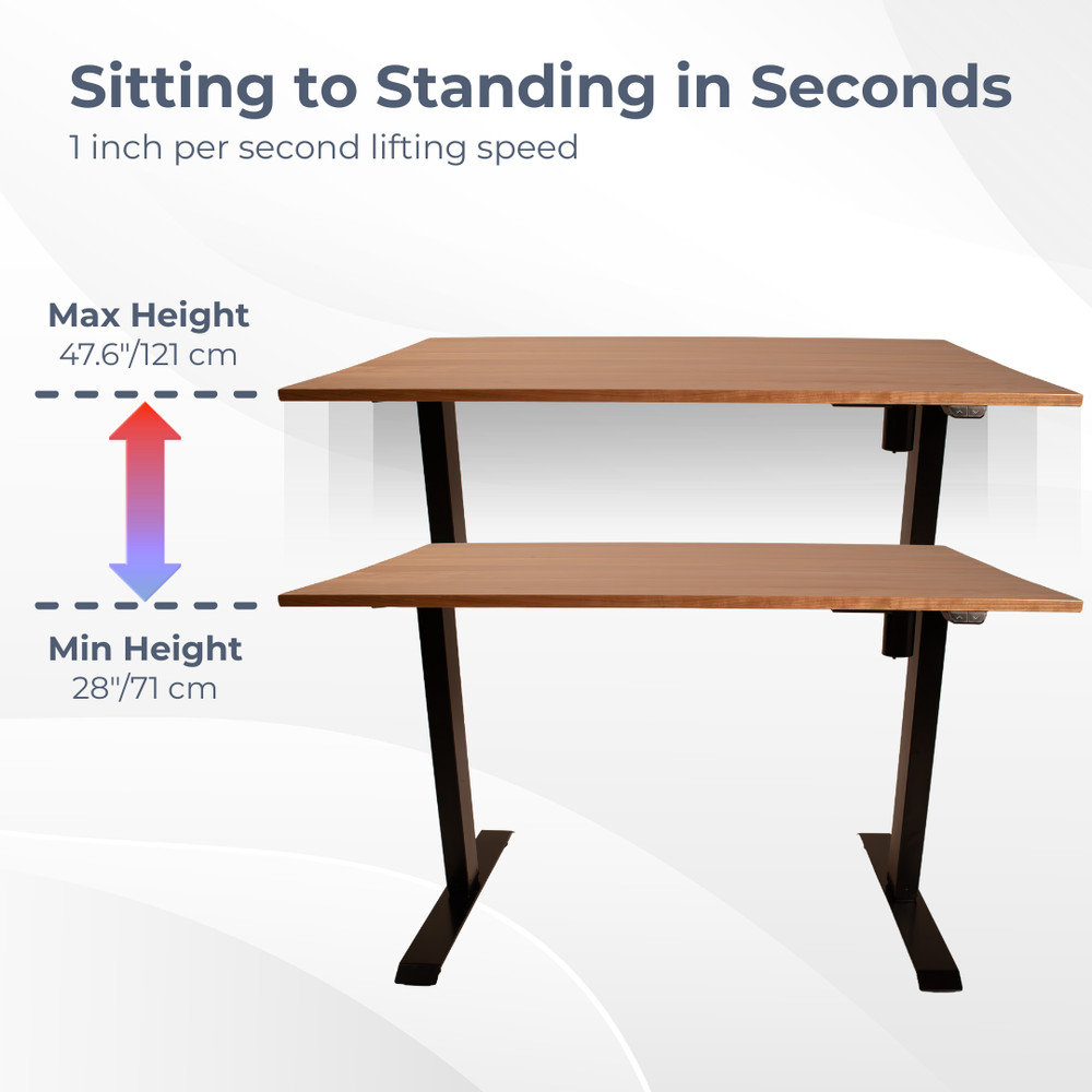 Electric Sit to Stand Adjustable Desk Frame w/ Button Controller Black & White