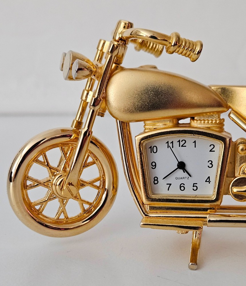Motorcycle Clock – 2 tone Gold with clock made in Japan.