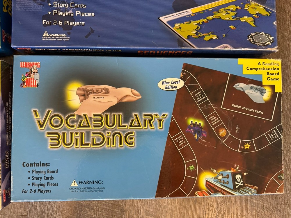 🔥4 LEARNING WELL READING COMPREHENSION BOARD GAMES BLUE LEVEL ED GRADE 3 4 5