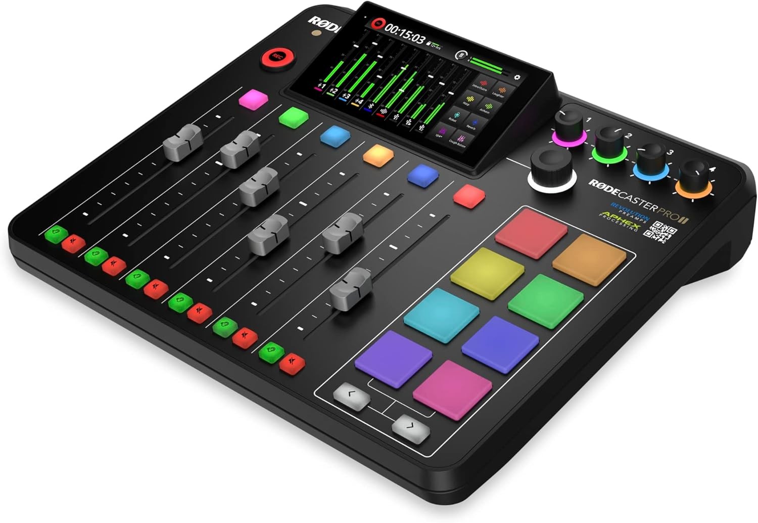RODECaster Pro II All-in-One Audio Console for Podcasting Streaming Music Black