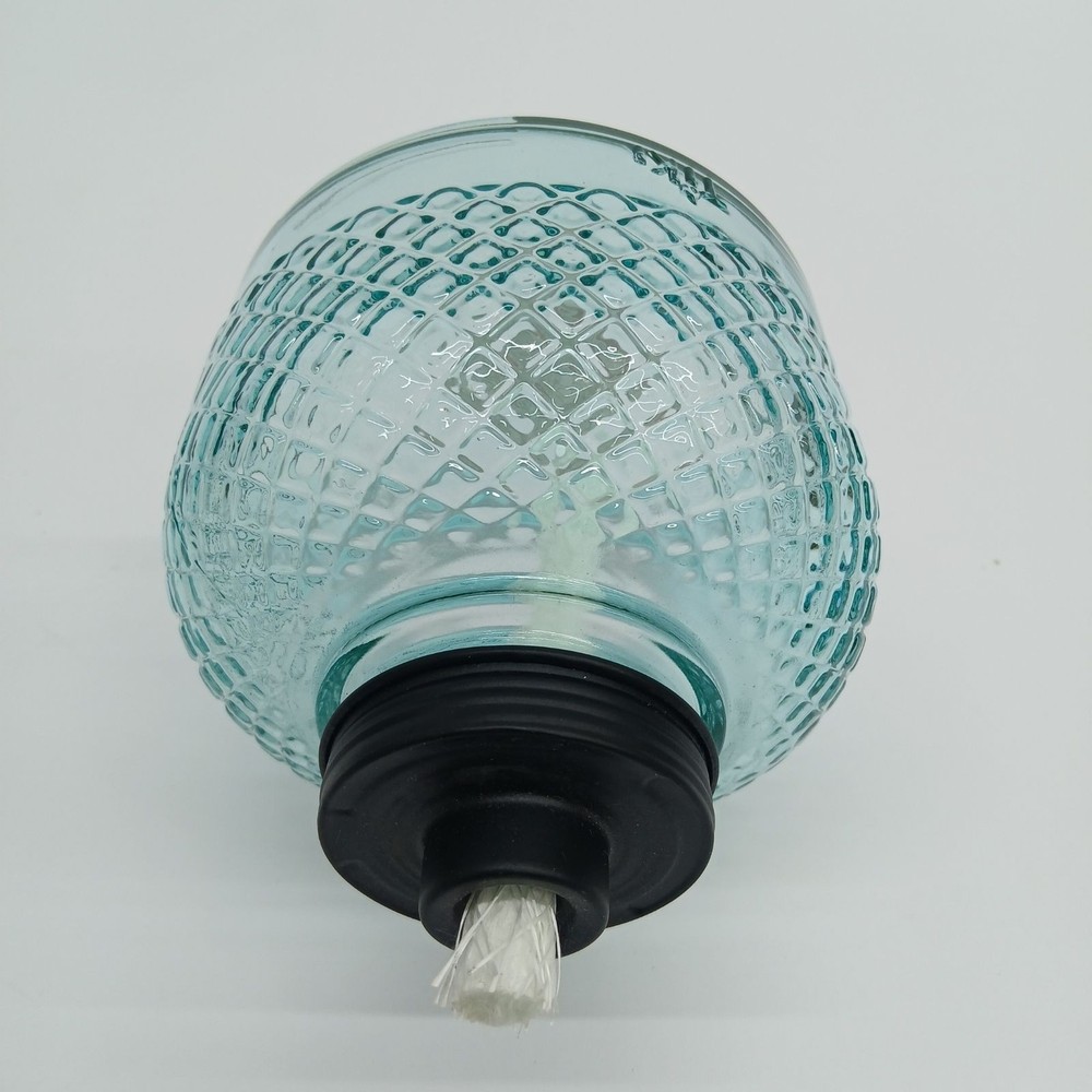 TIKI Blue Glass 5.80 in. Tabletop Torch 1 pc