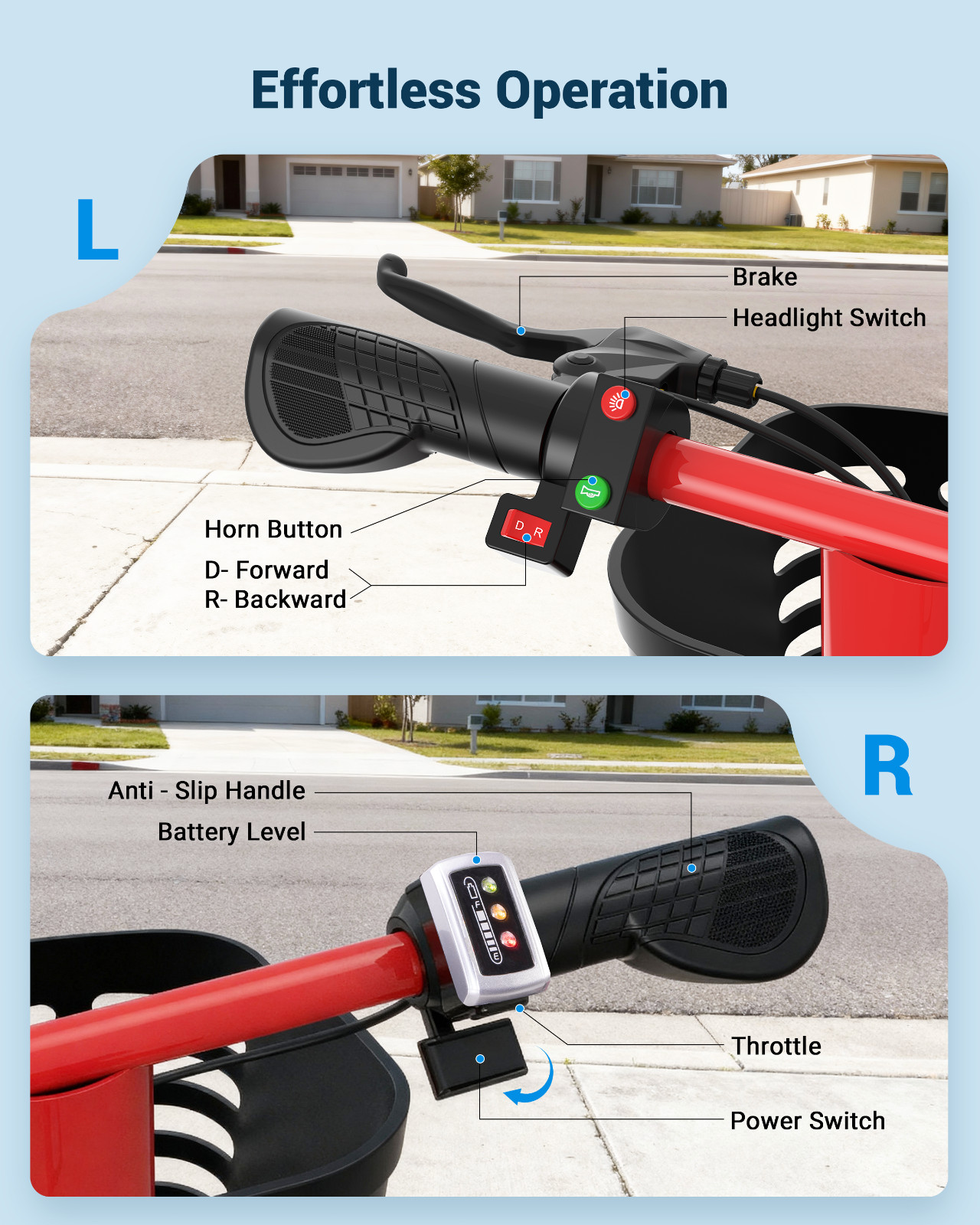 3 Wheel Electric Scooter for Adults, 15 Mile Range & 330 lb Capacity