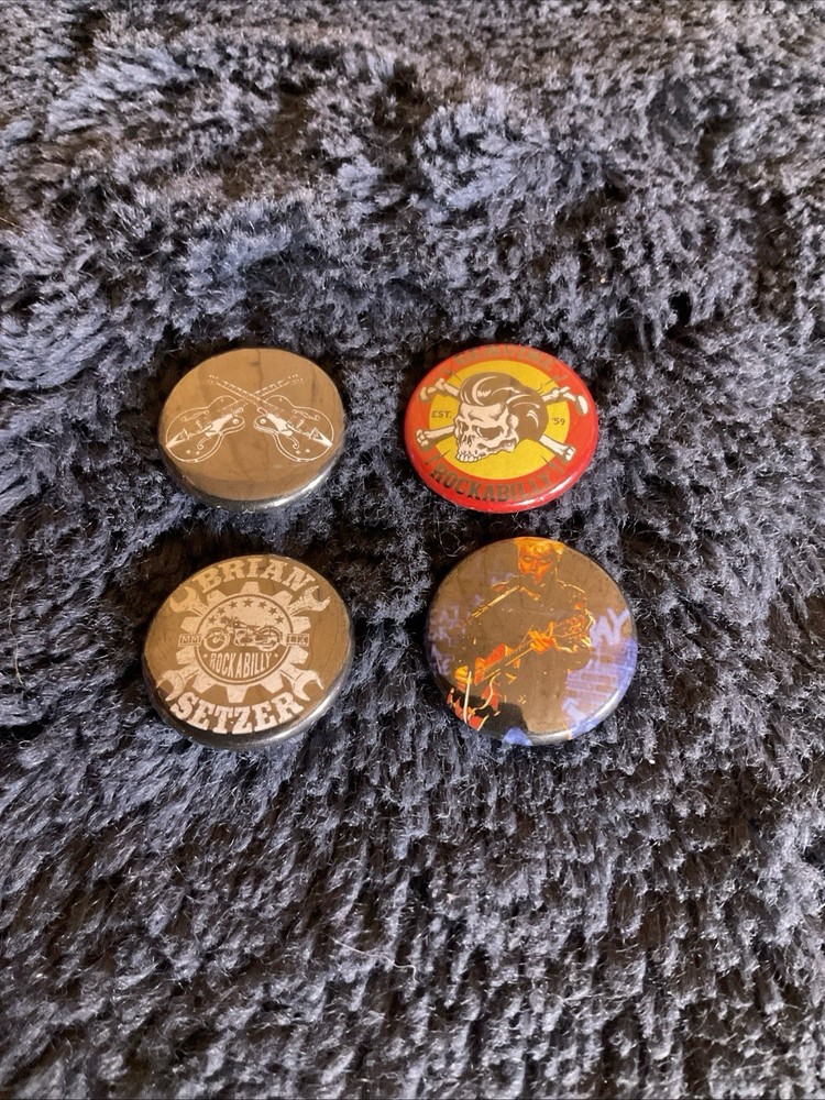 Rockabilly 1" Button Pin Set Of Four