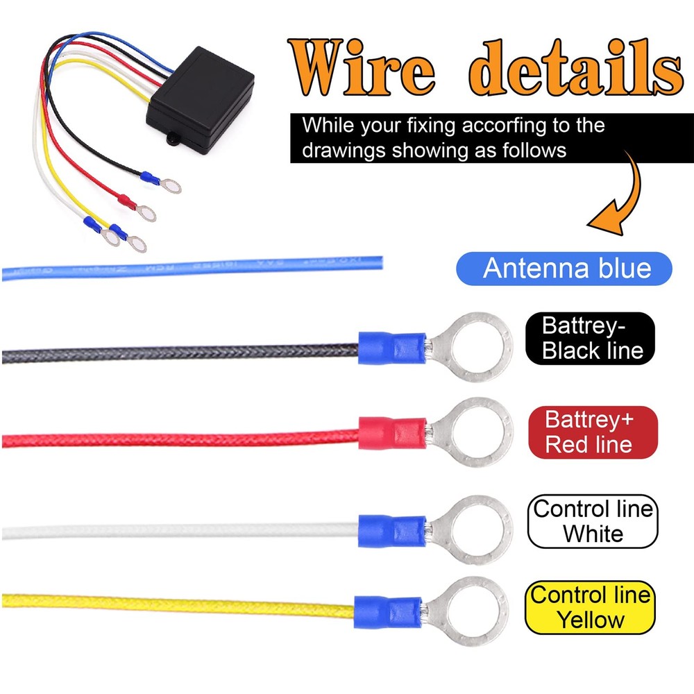 12V 250A Winch Solenoid Relay Contactor with 2Pcs Wireless W/ Controller
