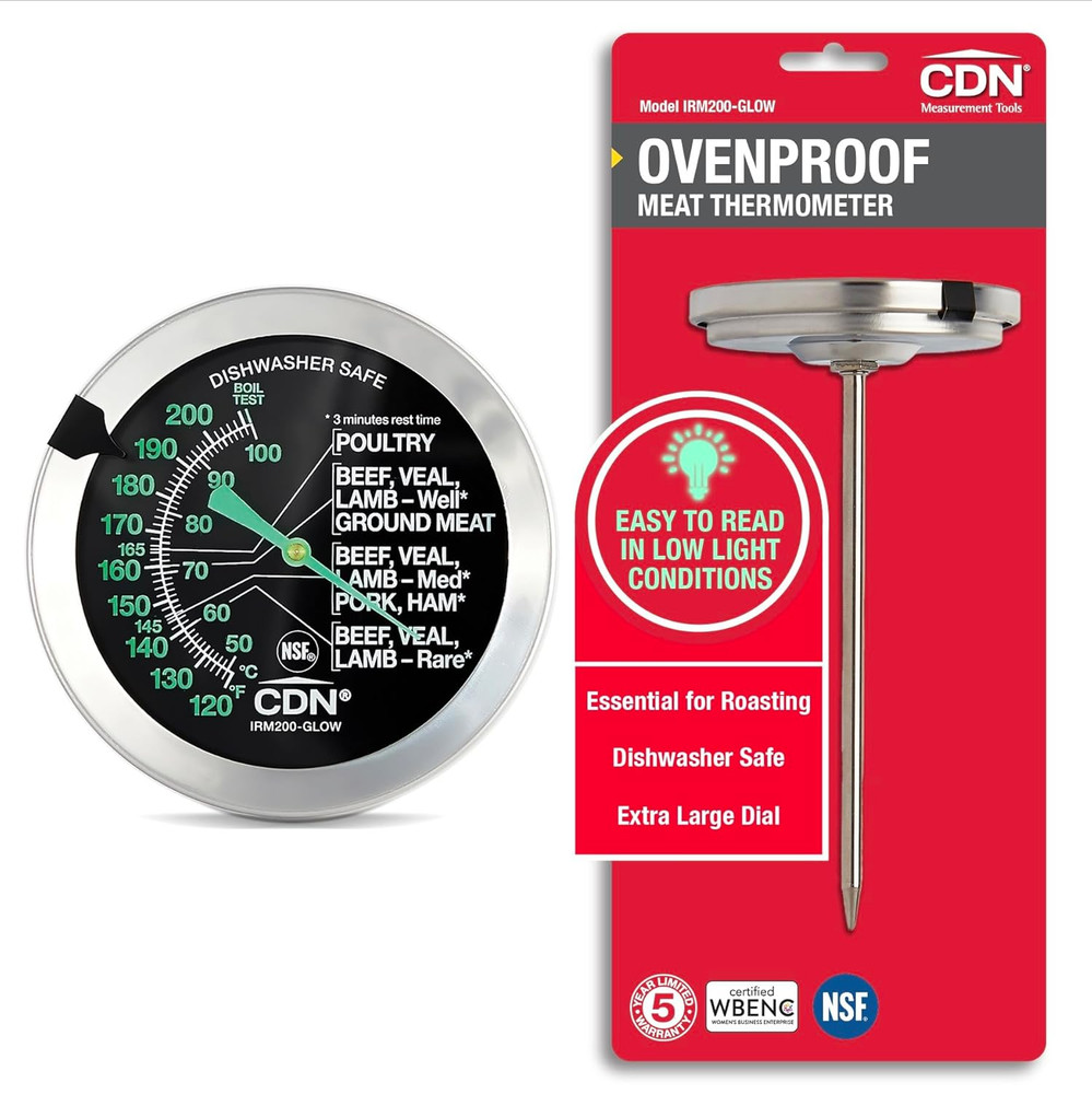 CDN Ovenproof Meat Thermometer – Glow Dial | Proaccurate® | 2" Easy-Read Dial |