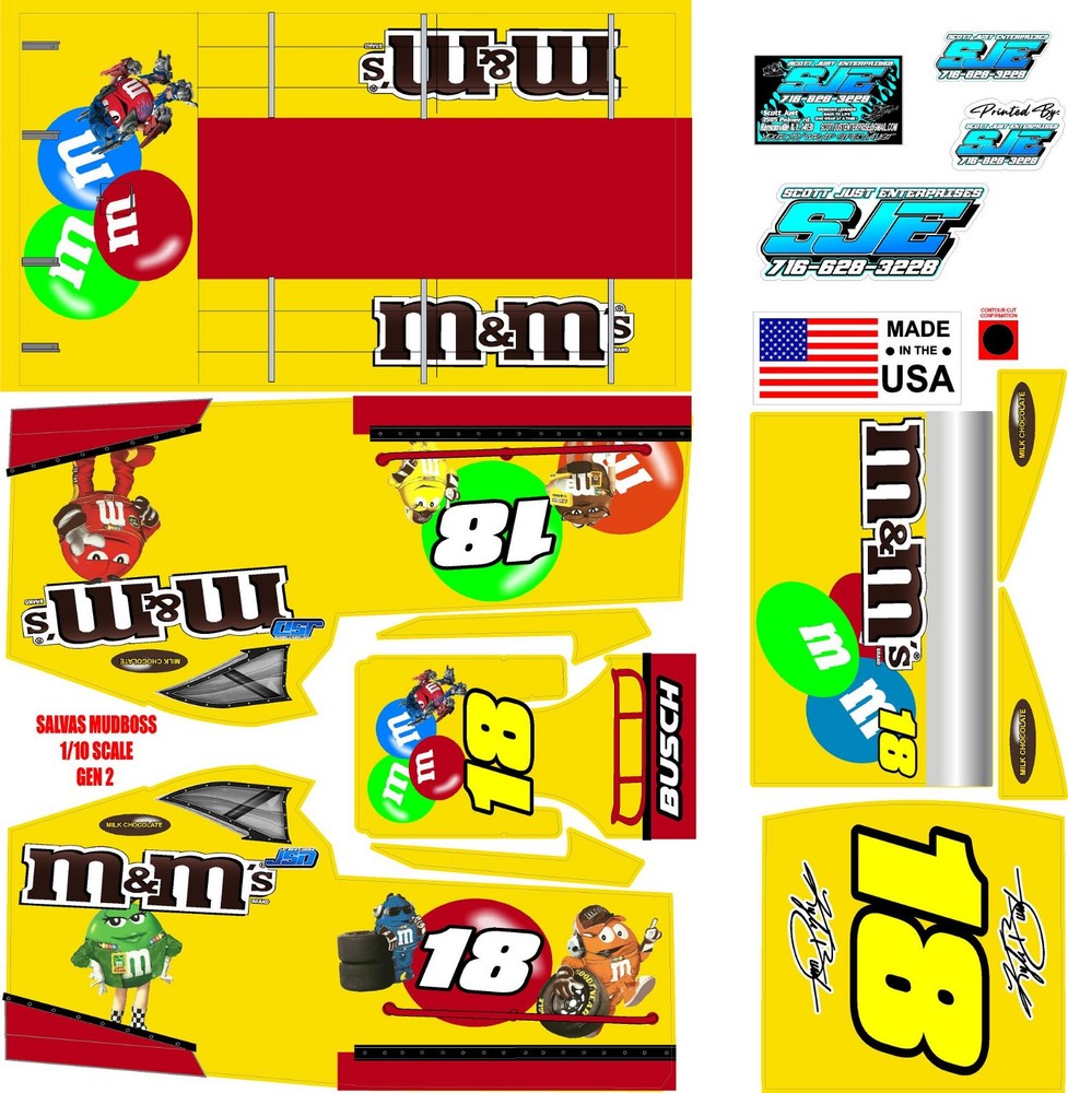SALVAS MUDBOSS TRAXXAS SLASH KB CANDY THEME WRAP KIT