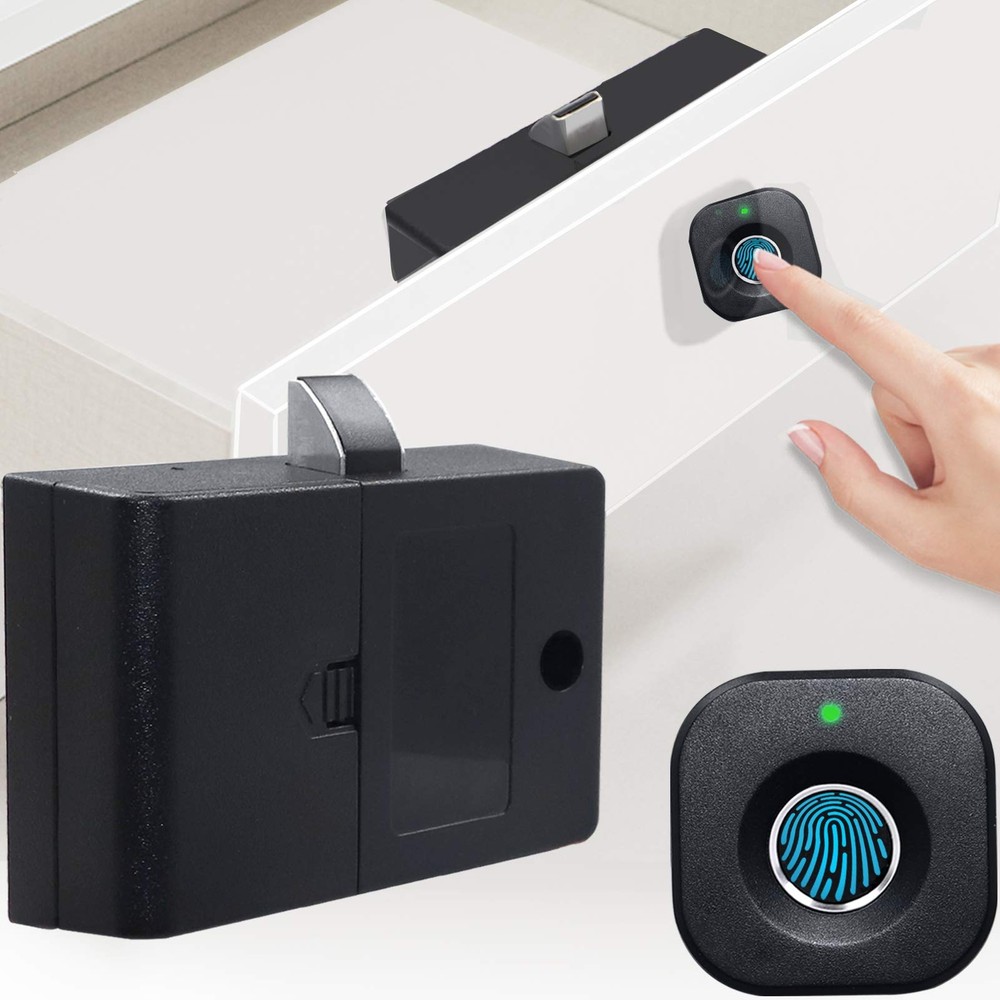 US Fingerprint Lock Smart Keyless Entry Mini Easy Drawer Locker Cabinets Lock