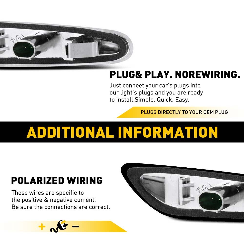 SMD LED Front Fender Side Marker Lights Assembly For BMW E90 E82 E92 E46 E83 E60