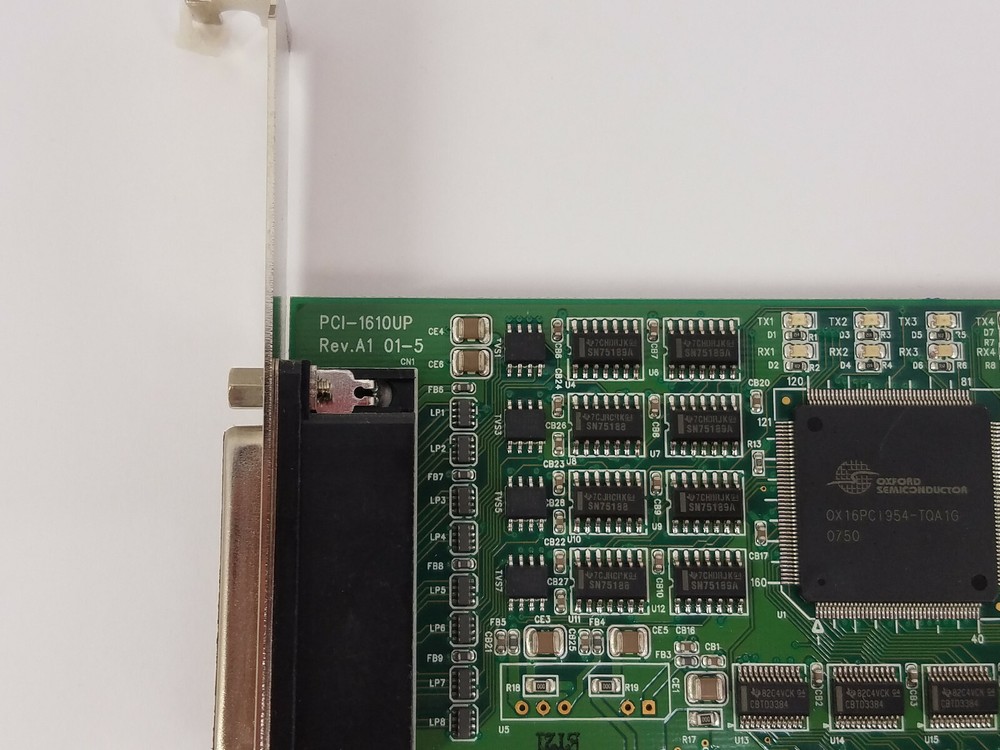 Advantech PCI-1610UP Four Port RS232 Serial Card PCI Bus- Working System Pull
